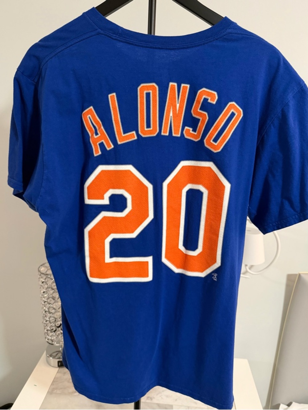 Source Unknown Royal Blue Tee with Orange 'ALONSO 20' Lettering